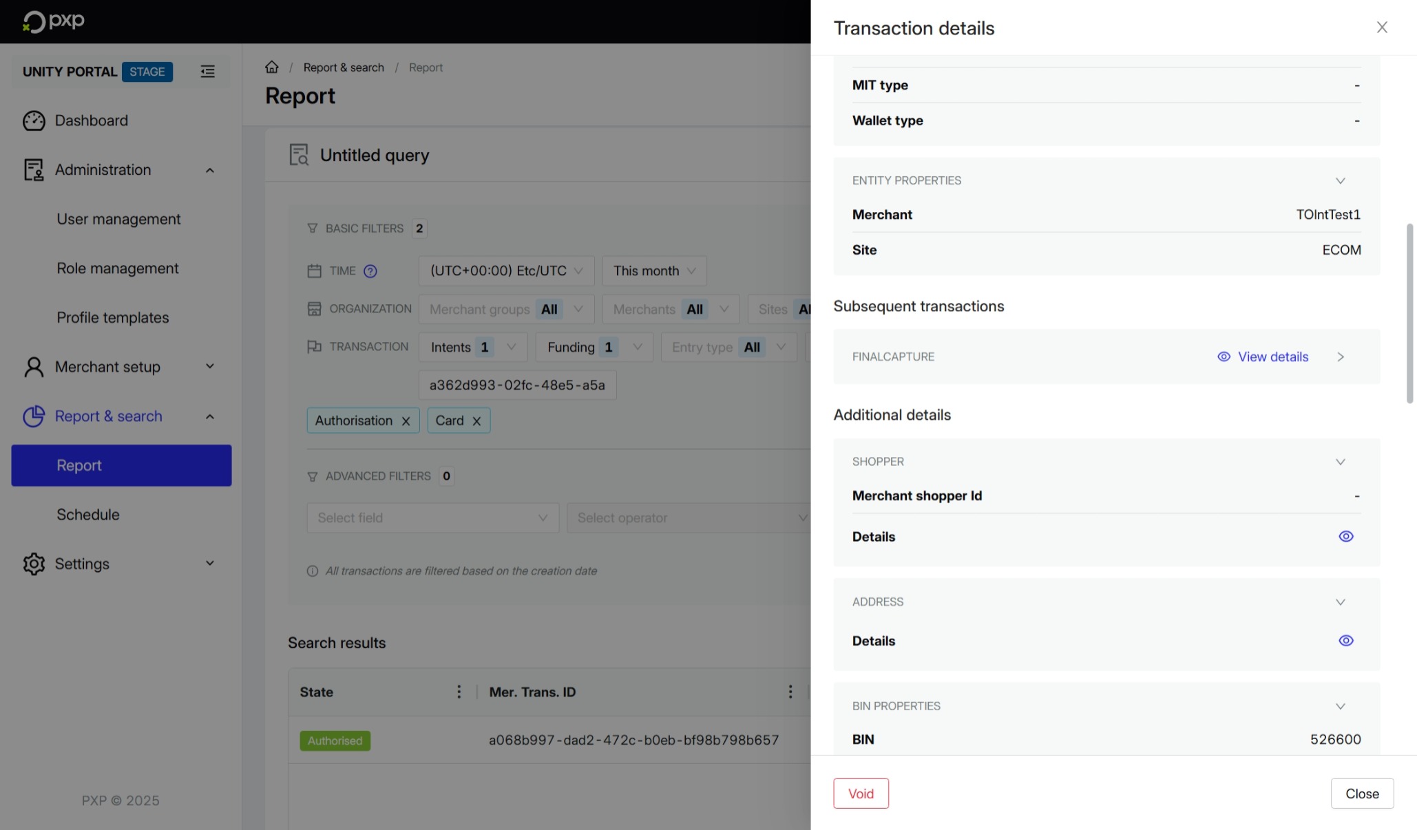 View linked transactions