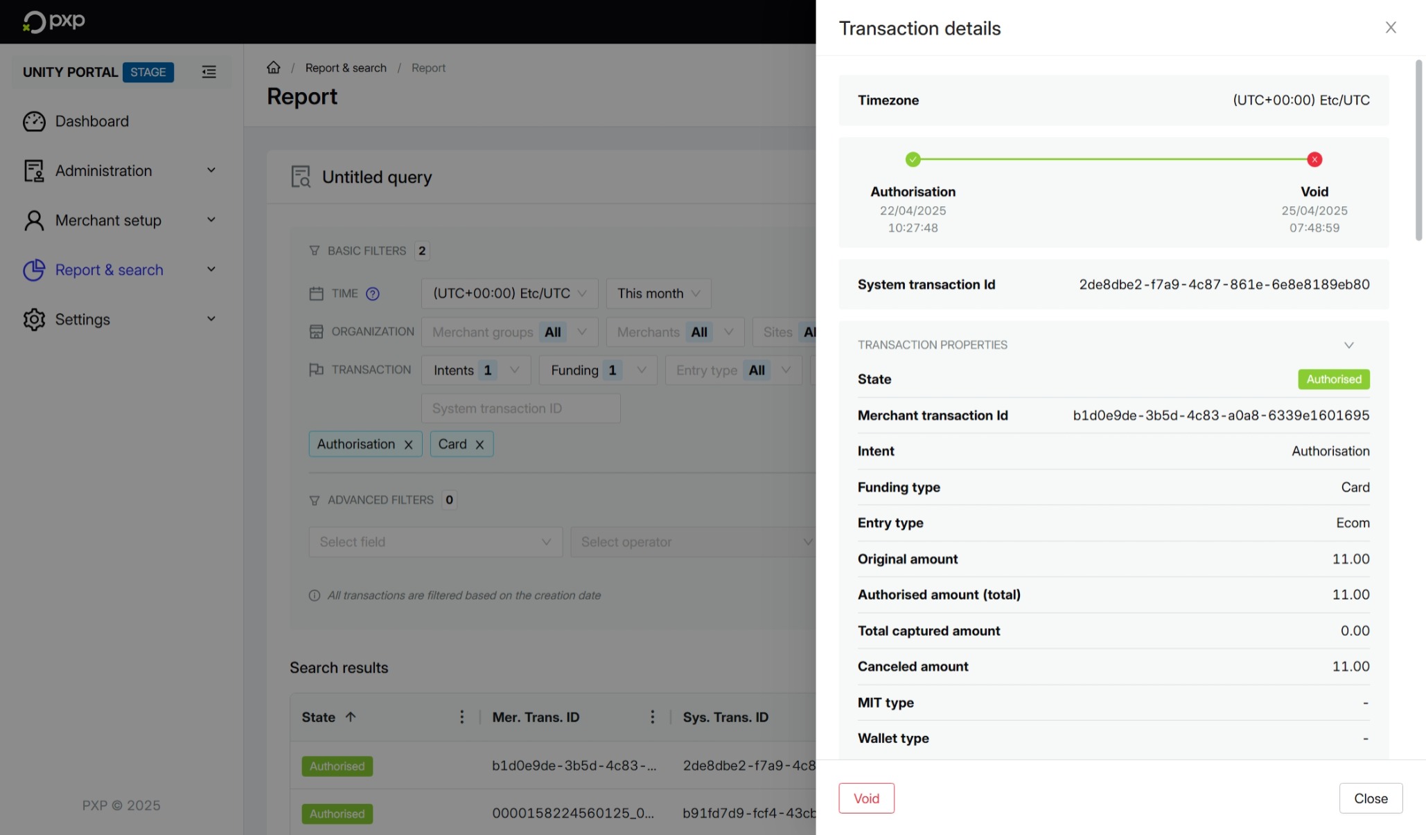 View linked transactions